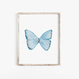 Pastel Butterfly Watercolor Art Print Set of 4 - Girls Room Wall Art