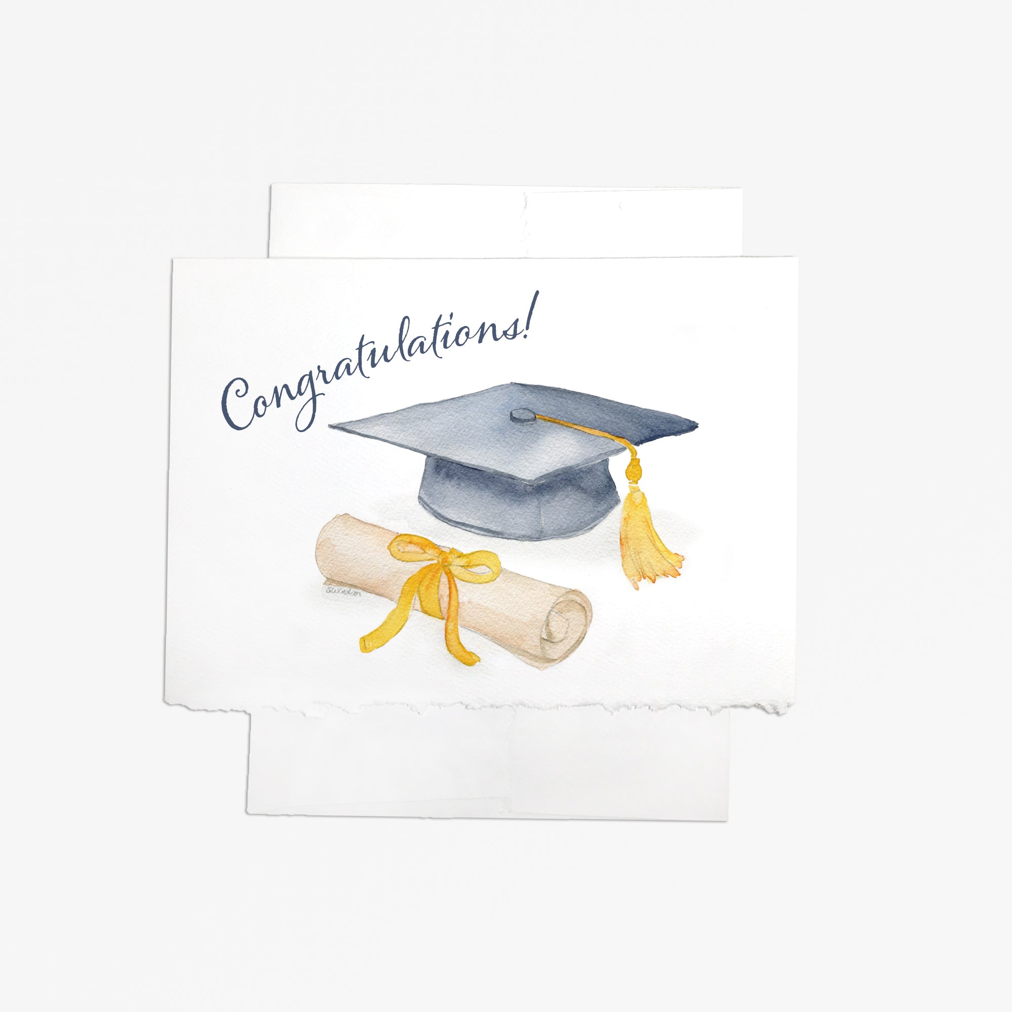 congratulations grad card Congratulations! Graduation Card Watercolor Design - Blank Inside