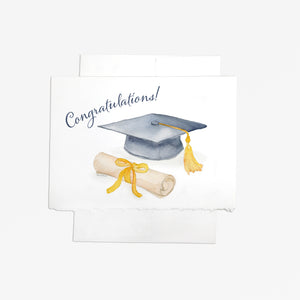 what's a grad card Congratulations! Graduation Card Watercolor Design - Blank Inside