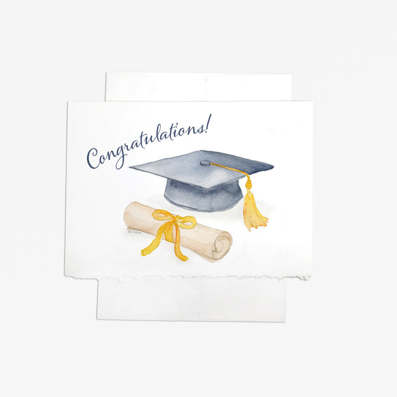 congrats grad card template Congratulations! Graduation Card Watercolor Design - Blank Inside