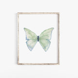 Green Butterfly Pastel Watercolor Fine Art Poster