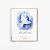 Jehovah Shalom - The Lord Is Peace - Dove Watercolor Painting Large Poster Art Print - UNFRAMED