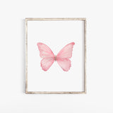 Pastel Butterfly Watercolor Art Print Set of 4 - Girls Room Wall Art