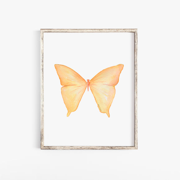 Yellow Butterfly Pastel Watercolor Fine Art Poster