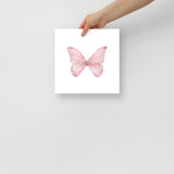 Pink Butterfly Pastel Watercolor Fine Art Poster