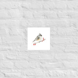 Tufted Titmouse Bird Watercolor Art Print