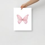 Pink Butterfly Pastel Watercolor Fine Art Poster