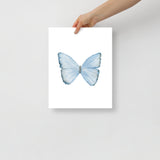 Blue pastel Butterfly Watercolor Fine Art Poster