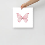 Pink Butterfly Pastel Watercolor Fine Art Poster