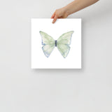 Green Butterfly Pastel Watercolor Fine Art Poster