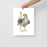 Prairie Grouse Watercolor Fine Art Print