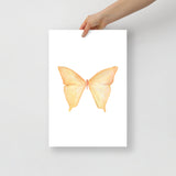 Yellow Butterfly Pastel Watercolor Fine Art Poster