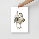 Prairie Grouse Watercolor Fine Art Print