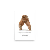 Hugging Bears Watercolor - Bear and Forbear Fine Art Poster - Unframed