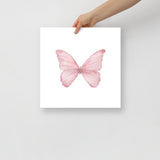 Pink Butterfly Pastel Watercolor Fine Art Poster