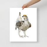 Prairie Grouse Watercolor Fine Art Print