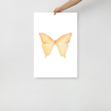 Yellow Butterfly Pastel Watercolor Fine Art Poster