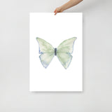 Green Butterfly Pastel Watercolor Fine Art Poster