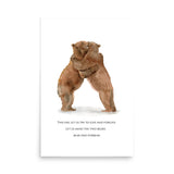 Hugging Bears Watercolor - Bear and Forbear Fine Art Poster - Unframed