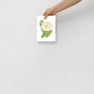 Saguaro Cactus Blossom Watercolor Fine Art Print UNFRAMED Poster