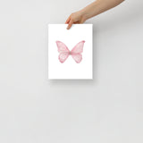 Pink Butterfly Pastel Watercolor Fine Art Poster