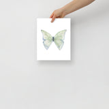 Green Butterfly Pastel Watercolor Fine Art Poster