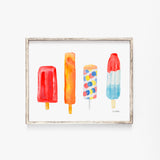 Popsicles Watercolor Fine Art Poster - UNFRAMED