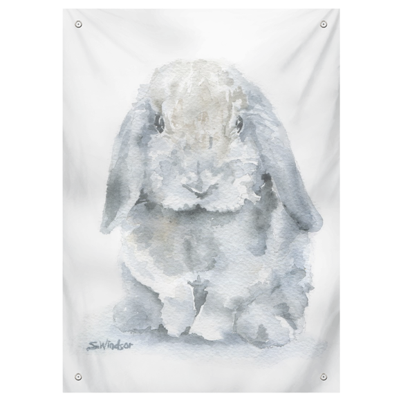 Gray Mini Lop Rabbit Tapestry