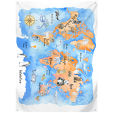 Animal Map Watercolor Tapestry