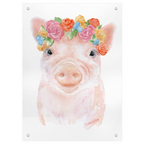 Pig Floral 1 Watercolor Tapestry