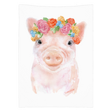 Pig Floral 1 Watercolor Tapestry