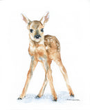 Woodland Animal Art Print Set One - Set of 4 Animals - Bunny, Deer, Hedgehog, Owl