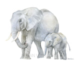 Mother and Baby Animals Watercolor Art Print Set of 4 - Nursery Wall Art