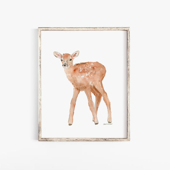 Elk Calf Watercolor Print
