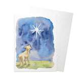 Lamb and Star Watercolor Christmas Card Set