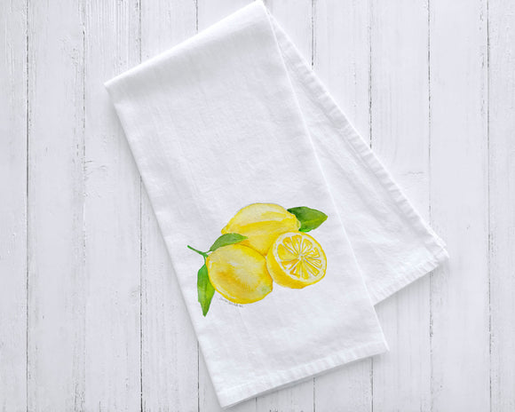 Lemons Watercolor Tea Towel