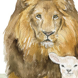 Lion and the Lamb Watercolor