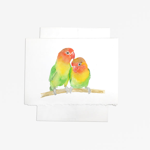 Lovebirds Watercolor Greeting Card