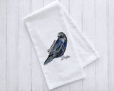Raven Nevermore Watercolor Tea Towel