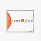 Solar System Planets Watercolor Print