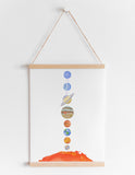 Solar System Watercolor Print
