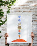 Solar System Watercolor Print