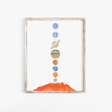 Solar System Watercolor Print