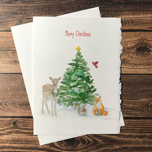Woodland Animals Christmas Cards Set
