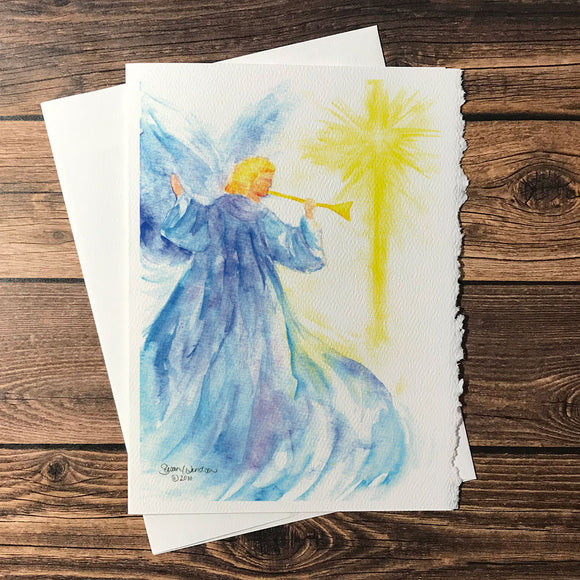 Angel and Star Watercolor Christmas Card Set