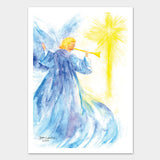 Angel and Star Watercolor Christmas Card Set