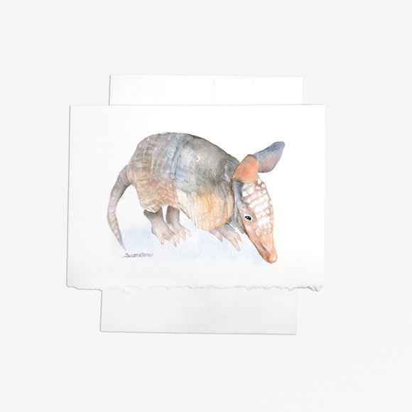 Armadillo Watercolor Greeting Card
