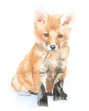 Woodland Animal Art Print Set One - Set of 4 Animals - Bunny, Fox, Deer, Bear