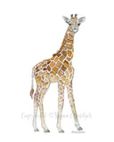 African Baby Animals Watercolor Art Print Set