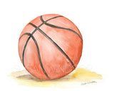Watercolor Sports Art Print Set - Set of 4 - Football, Basketball, Baseball, Soccer Ball